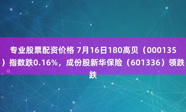 专业股票配资价格 7月16日180高贝（000135）指数跌0.16%，成份股新华保险（601336）领跌